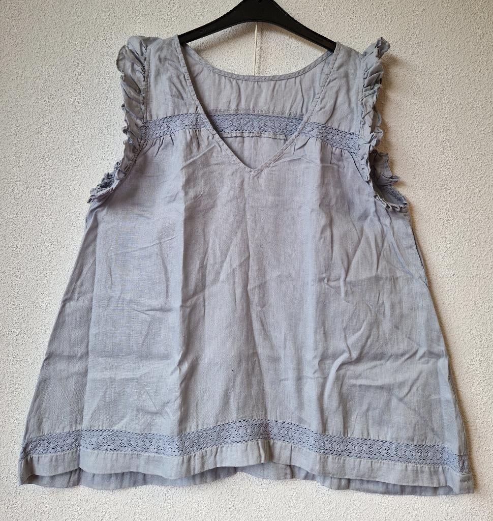 Mouwloze linnen dames top blouse A-lijn JC Fashion blauw 42, Kleding | Dames, Tops, Blauw, Maat 42/44 (L), JC Fashion, Ophalen of Verzenden