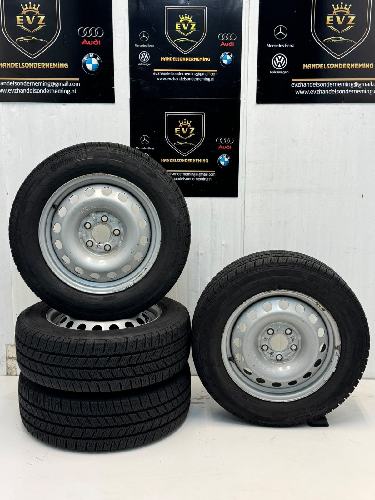 Org. stalen velgen+winterbanden Mercedes Vito A4474010101, Auto-onderdelen, 16 inch, Banden en Velgen, EVZ Handelsonderneming