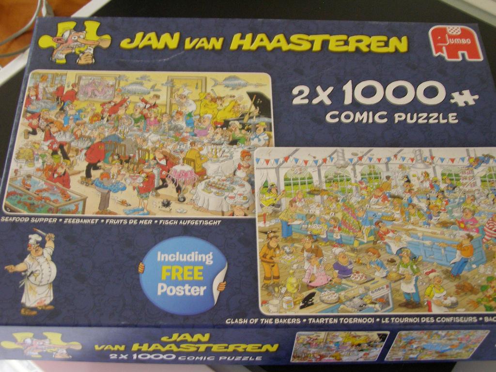 Van Haasteren puzzels taartentoernooi en Zeebanket, Ophalen of Verzenden, 500 t/m 1500 stukjes, Gebruikt, Legpuzzel