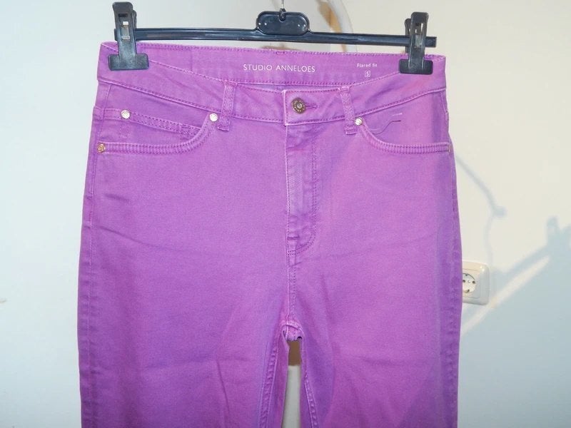 Studio Anneloes flared fit broek pracht paars tint stretch S, Studio Anneloes, Verzenden, Paars, Nieuw