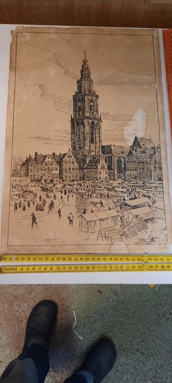 Plaat met afbeelding Martinitoren, Ophalen of Verzenden