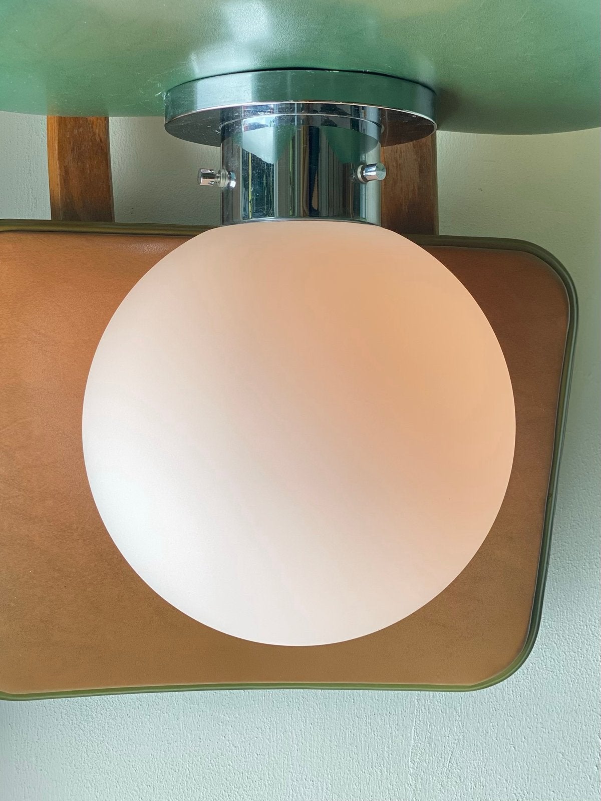 7x vintage Glashütte Limburg plafondlamp model 2222 bol 1978, Vintage, 25 cm, Zo goed als nieuw, Wit