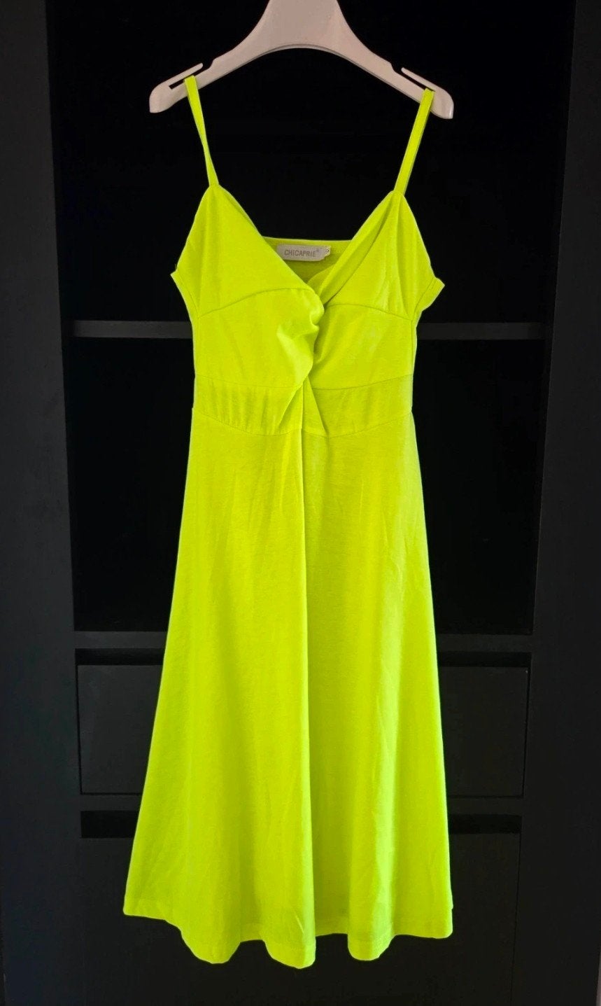 Neon Gele Jurk - Maat 164, Meisje, Nieuw, Ophalen of Verzenden, Jurk of Rok
