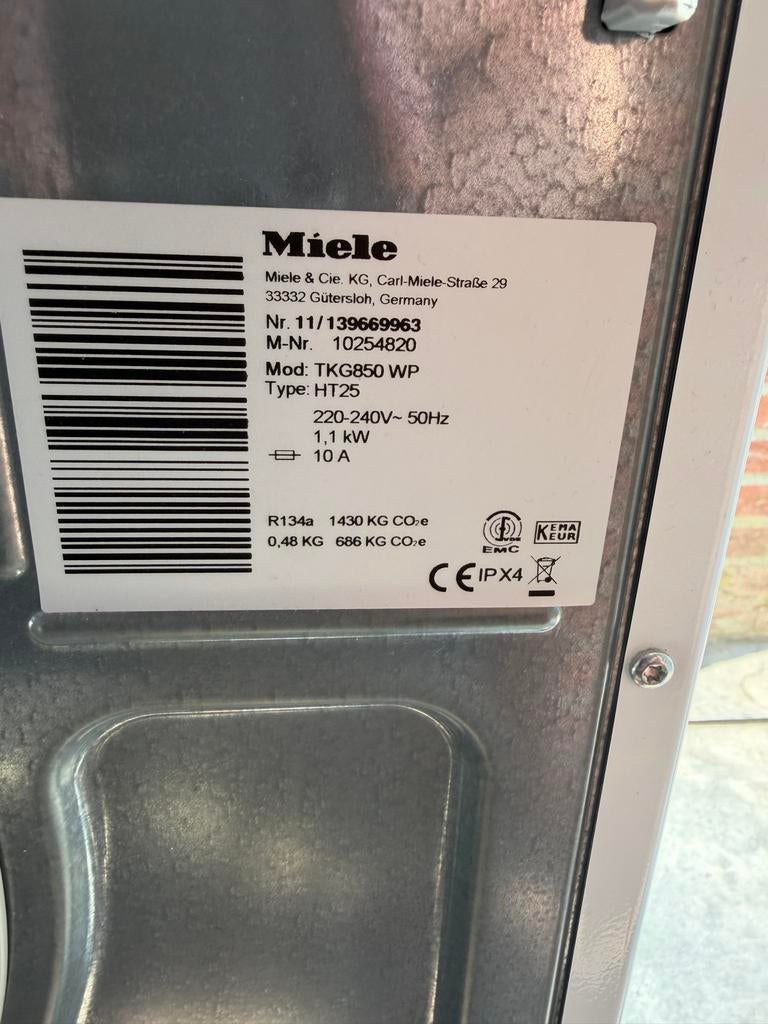 Miele TKG850 WP Warmtepompdroger -, Ophalen of Verzenden, Koelen en Vriezen