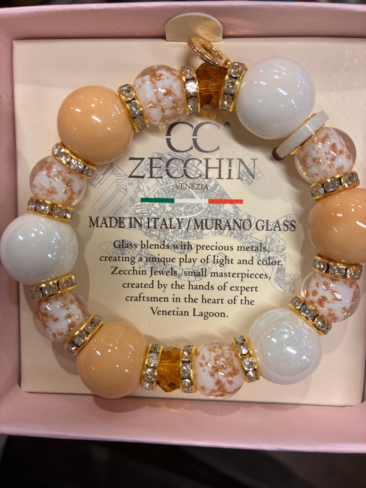 Zecchin Murano Glas Armband - Handgemaakt in Italië, Sieraden, Tassen en Uiterlijk, Armbanden, Overige materialen, Overige kleuren