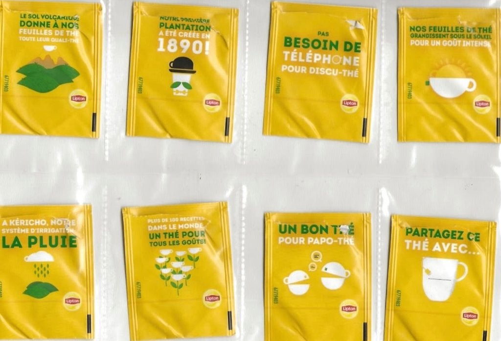 Theezakjes van Lipton, Verzenden, Theezakje(s)