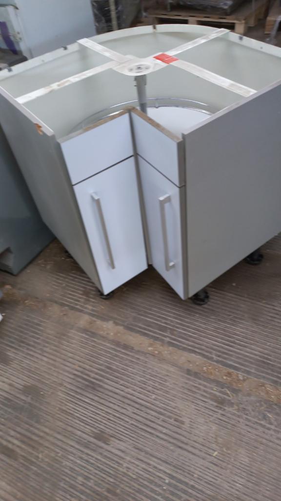 hoekkast met draaiplateau - Keuken/Opbergkast, Gebruikt, 100 tot 150 cm, Wit, Ophalen of Verzenden