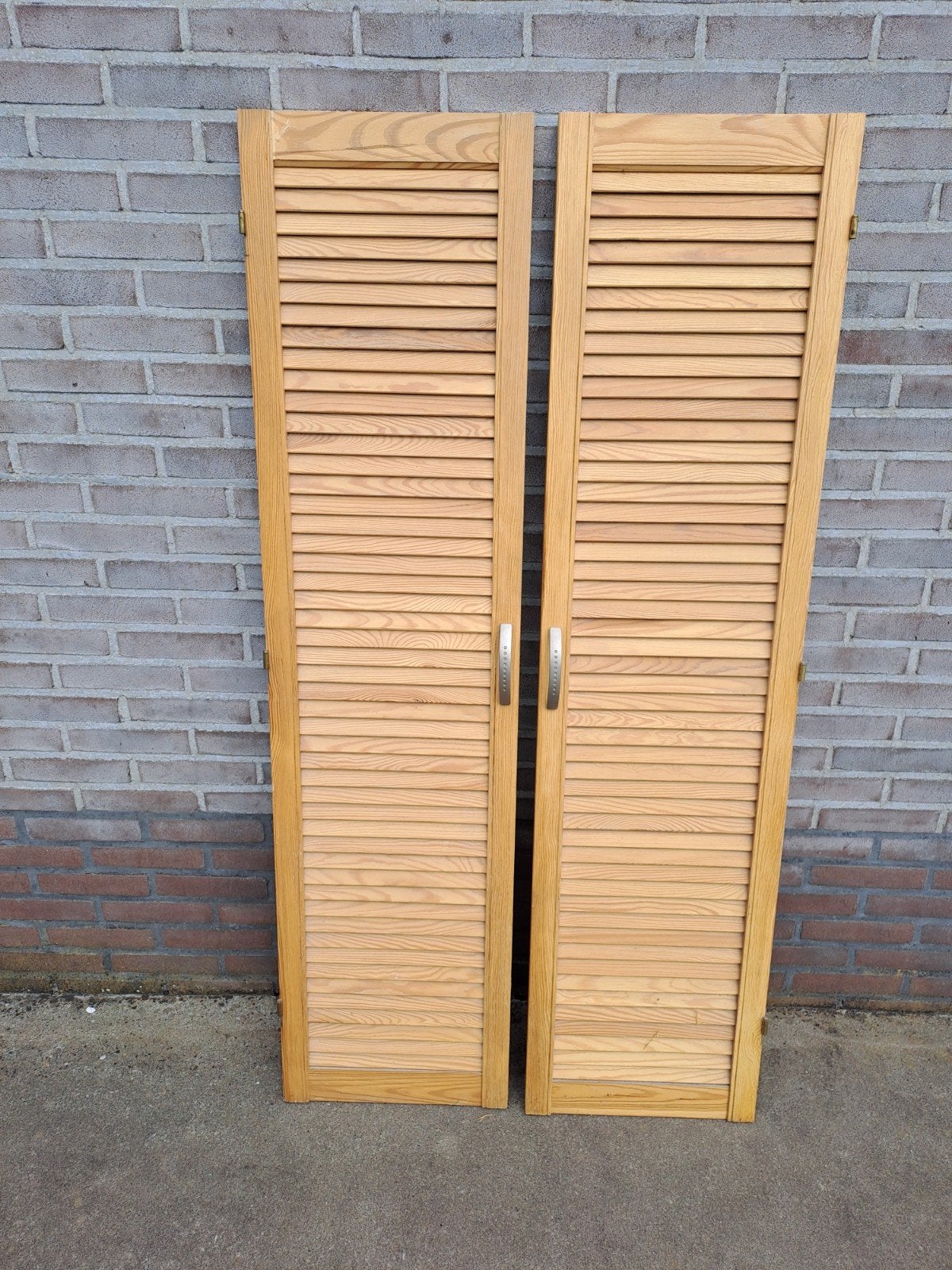 Houten Louvredeuren - Perfect voor kasten of afscheiding, Ophalen, Gebruikt, Minder dan 80 cm, Binnendeur
