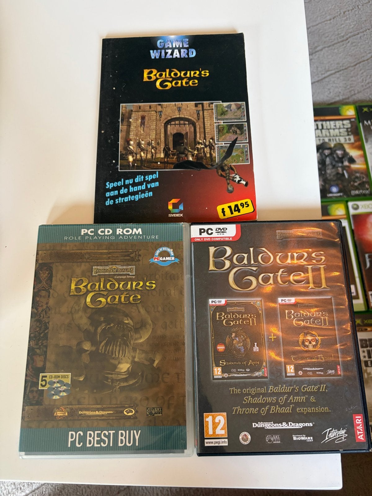 Baldur's Gate 1 & 2 PC CD-ROM + Strategiegids, Gebruikt, 1 speler, Ophalen of Verzenden, Role Playing Game (Rpg)