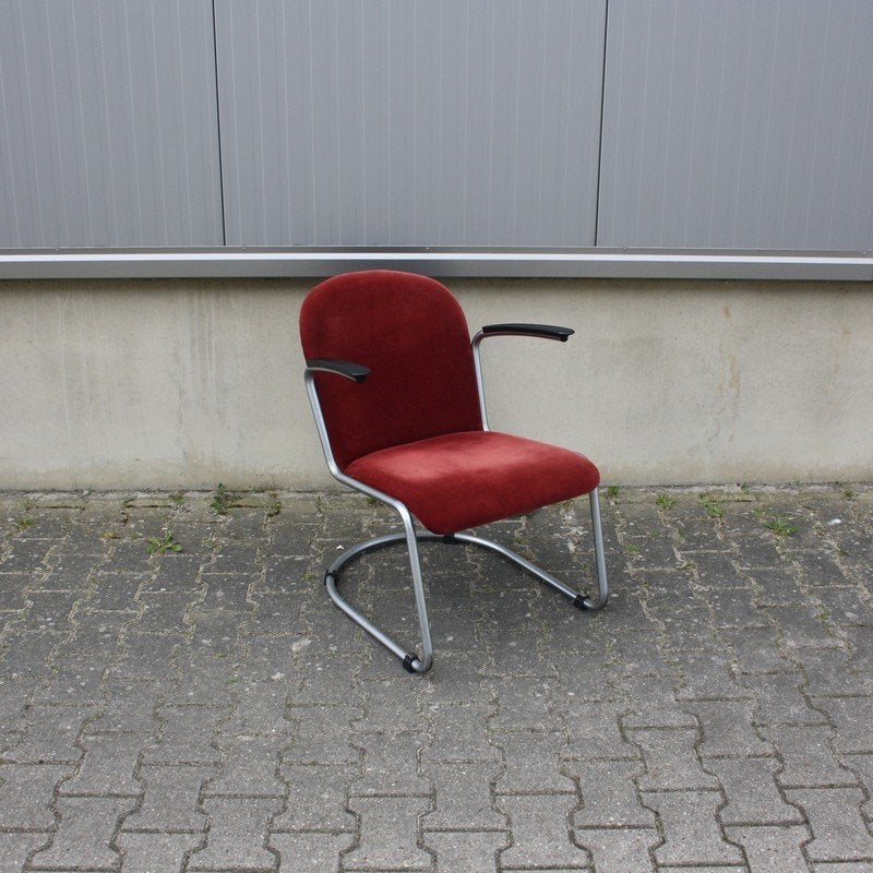Origineel oud Gispen 413 fauteuiltje | W.H. Gispen, Huis en Inrichting, Fauteuils, Ophalen, Gebruikt, Onbekend, 75 tot 100 cm