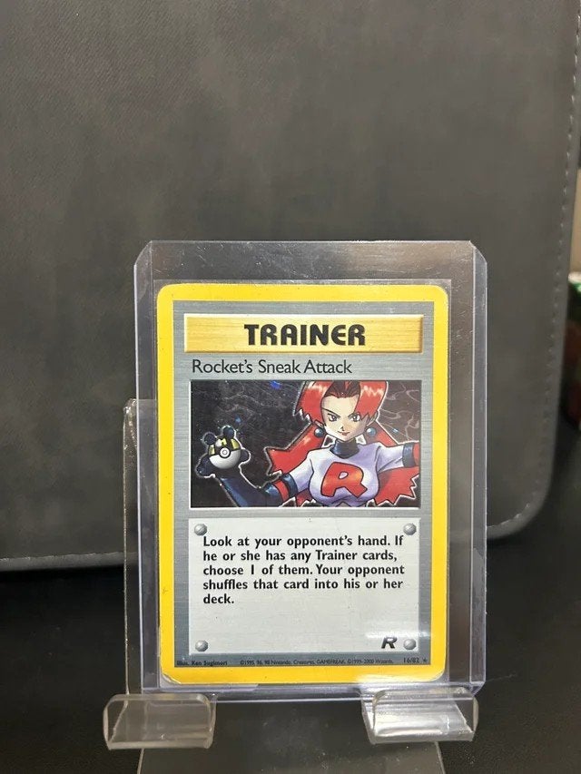 Team Rocket Rocket's Sneak Attack Holo Trainer Pokémon Kaart, Ophalen of Verzenden, Zo goed als nieuw, Losse kaart, Foil
