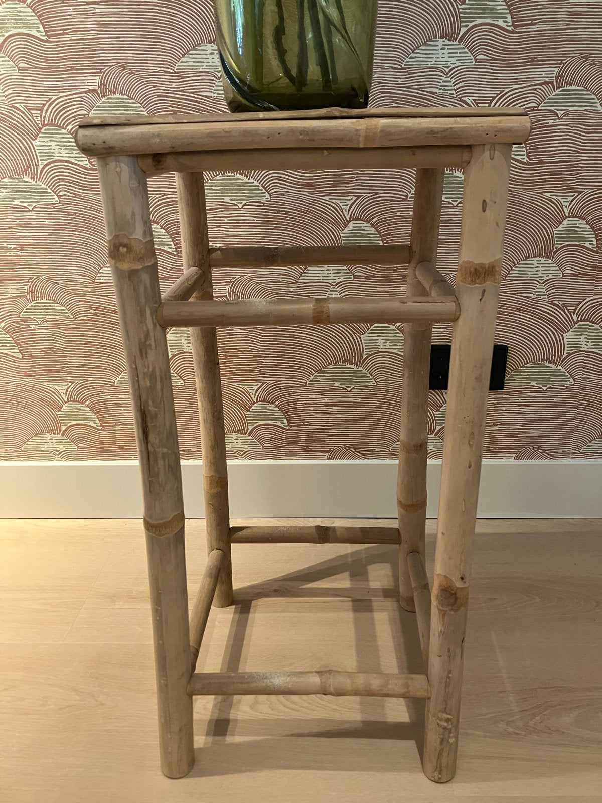 Bamboo bijzettafeltje, Ophalen, Minder dan 55 cm, Gebruikt, Rechthoekig