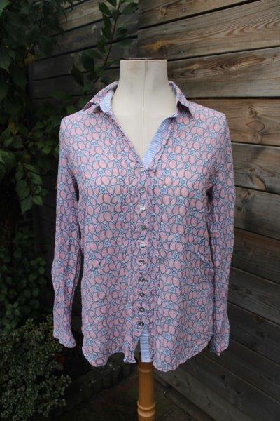 Blouse roze/ blauw Just White mt 38 Vaste prijs, Maat 38/40 (M), Blauw, Ophalen of Verzenden, Zo goed als nieuw