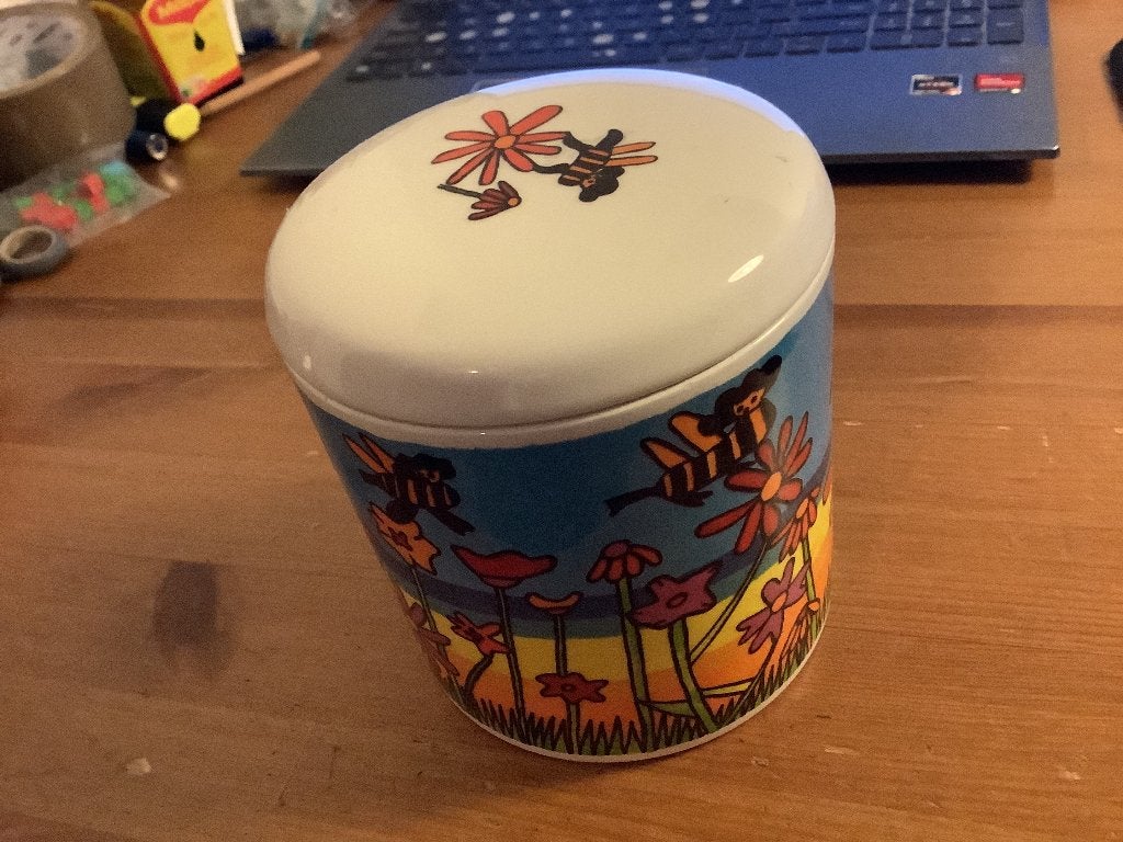 Willy van Stuivenberg Aardewerken voorraad pot. 12 cm, Ophalen of Verzenden, Zo goed als nieuw, Voorraadpot, Steen/keramiek