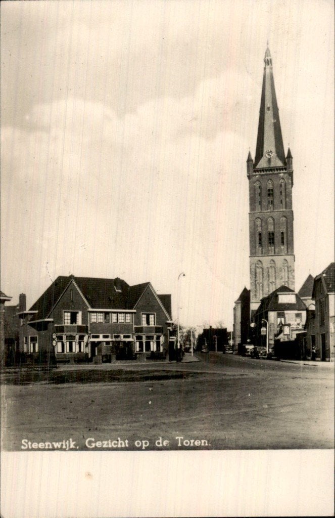 Steenwijk - Toren - Gezicht, Ophalen of Verzenden, 1920 tot 1940, Gelopen, Overijssel