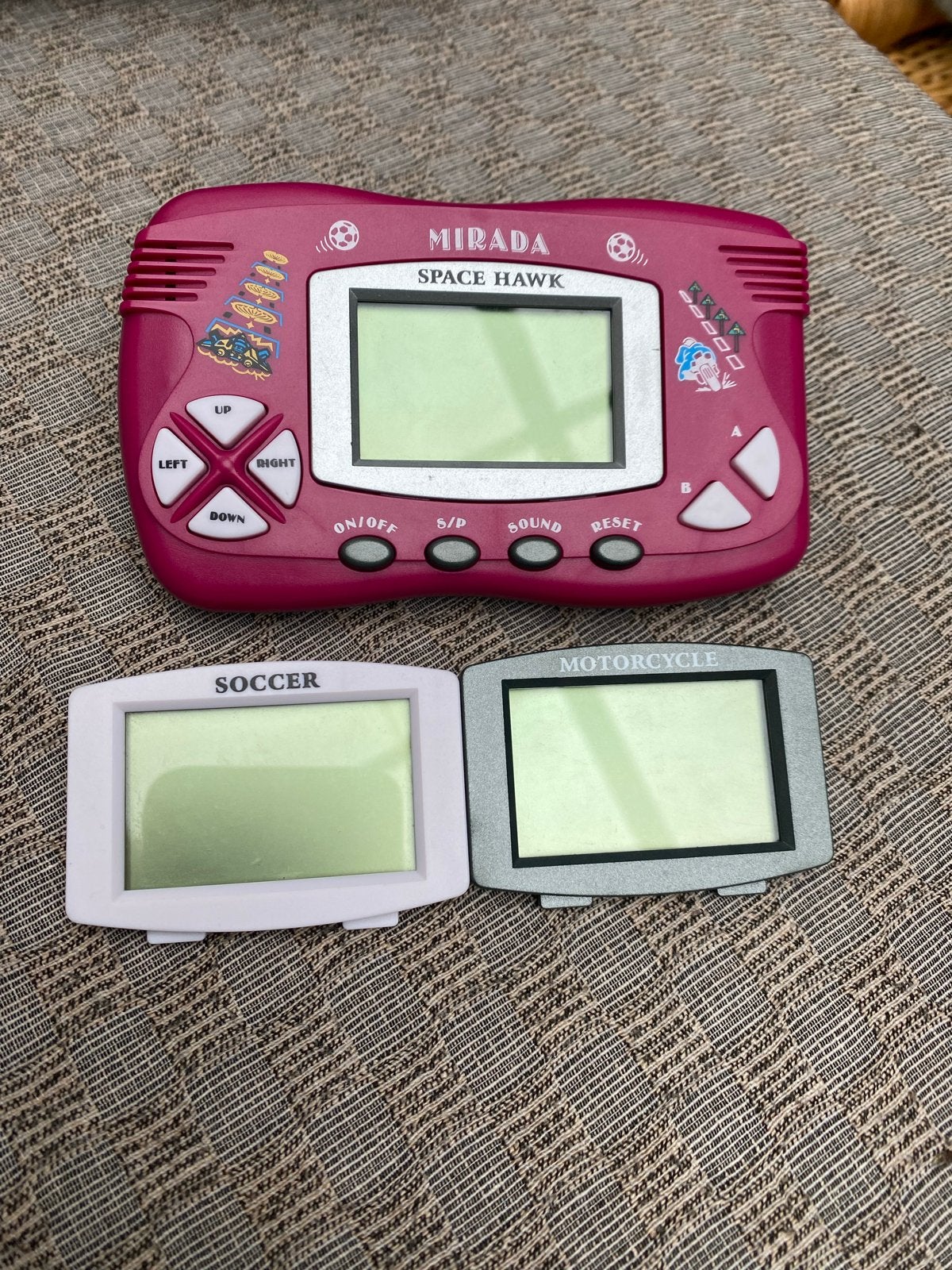Vintage Handheld Game Consoles: Mirada Space Hawk, Soccer, M, Ophalen of Verzenden, Overige merken, Gebruikt