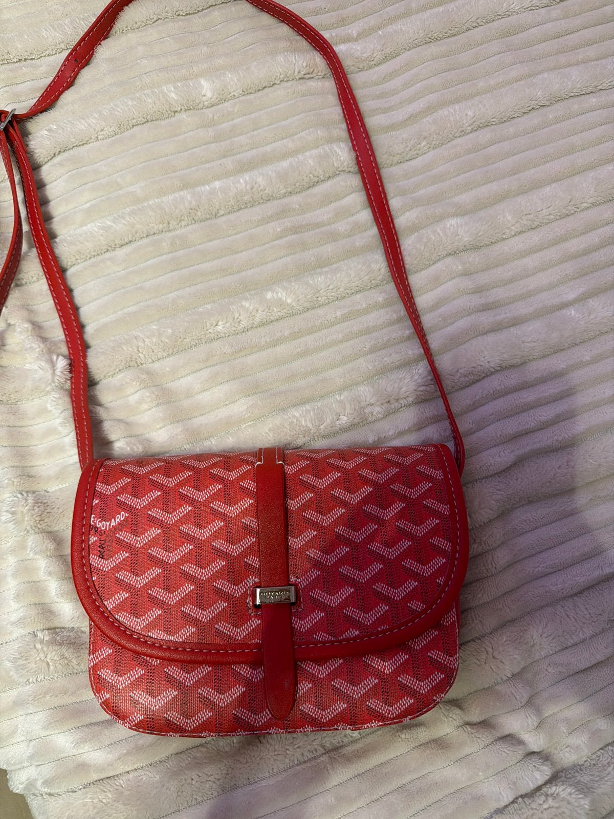 Goyard Schoudertasje Rood, Ophalen of Verzenden, Gebruikt, Rood, Schoudertasje