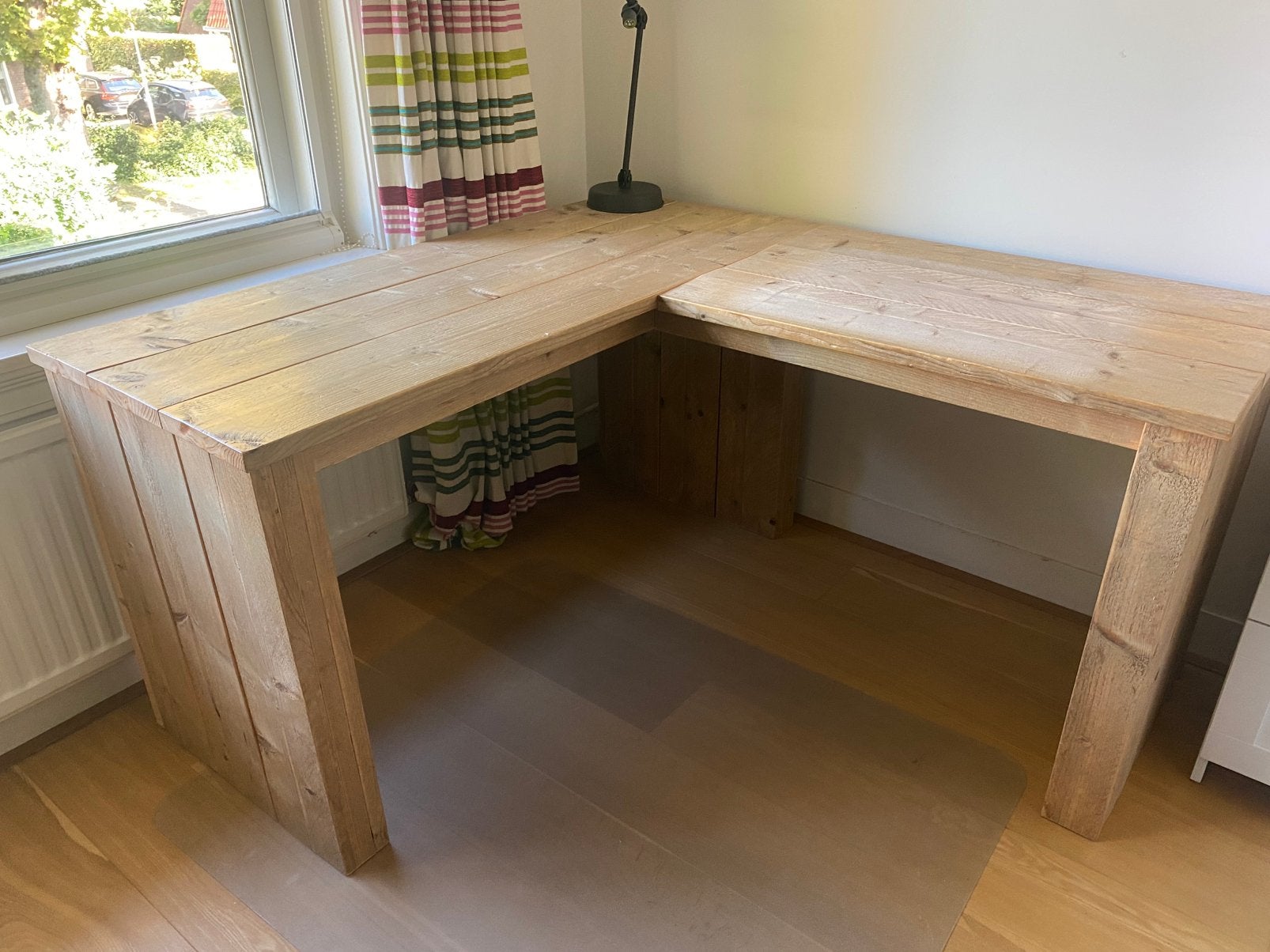 Hoekbureau van steigerhout, Huis en Inrichting, Ophalen of Verzenden, Zo goed als nieuw