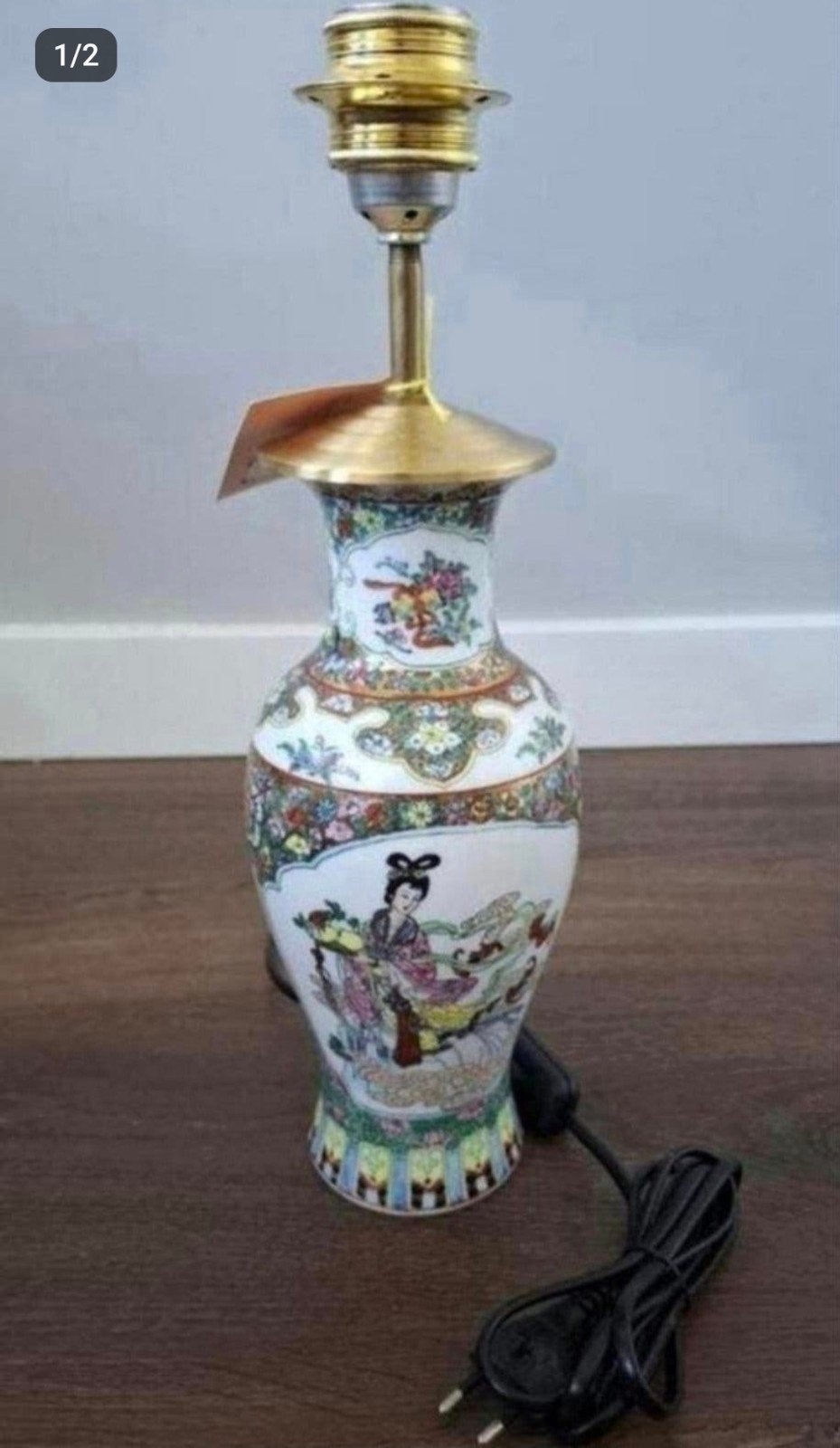 Oosterse Tafellamp met Handgeschilderde Motieven, Handgemaakt, Overige merken, Meerkleurig, Keramiek