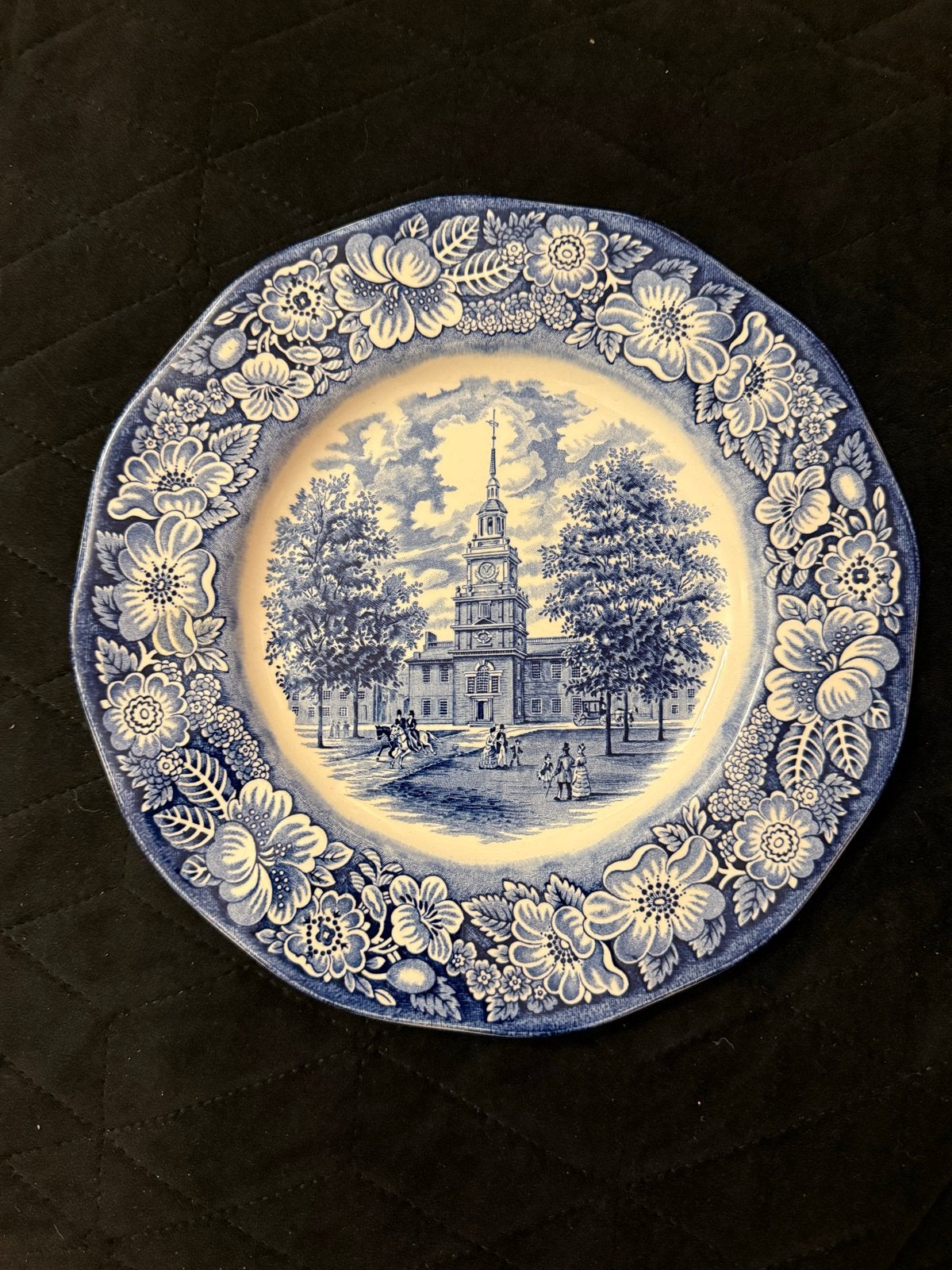 Vintage Enoch Wedgwood Liberty Blue Bord - Independence Hall, Ophalen of Verzenden
