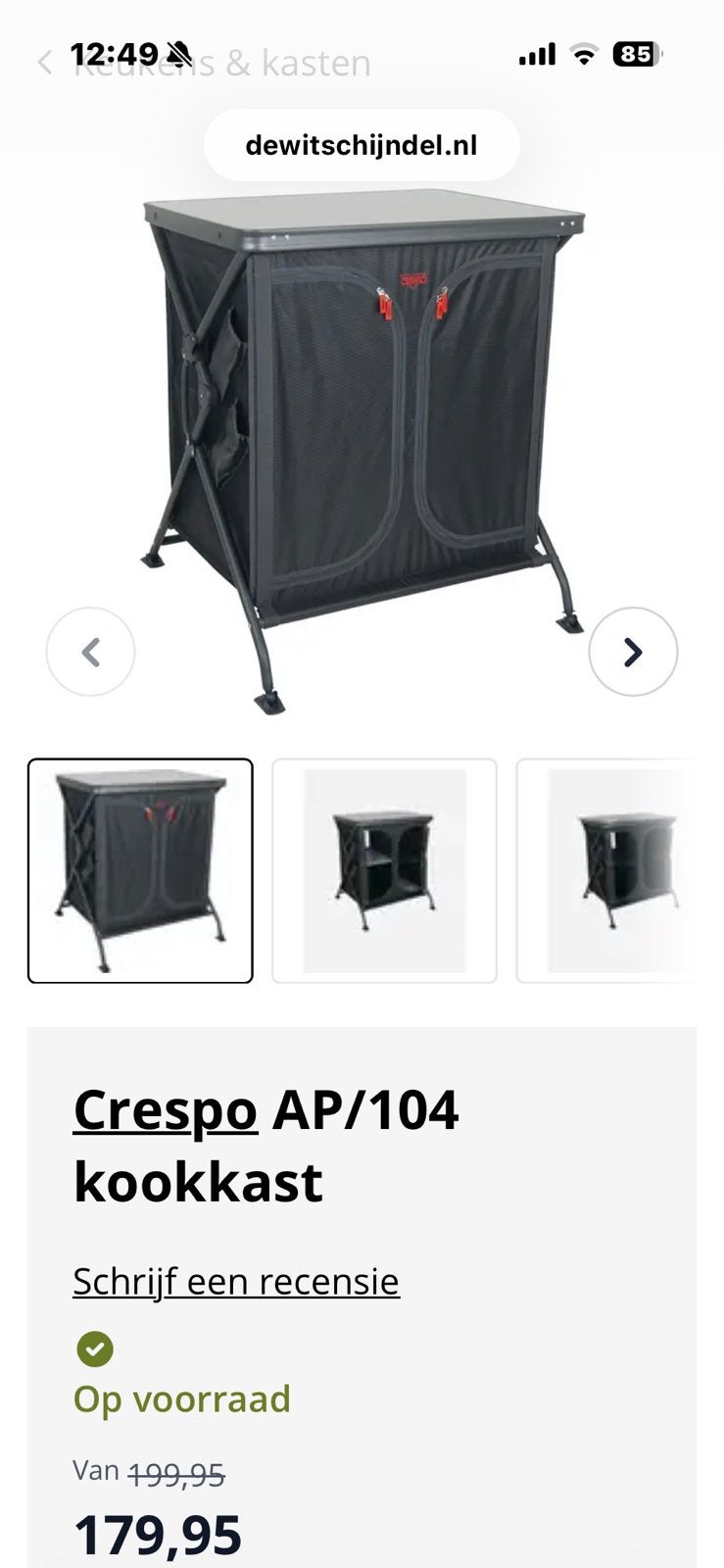 Crespo camping kastje, Caravans en Kamperen, Ophalen, Gebruikt, Campingkast