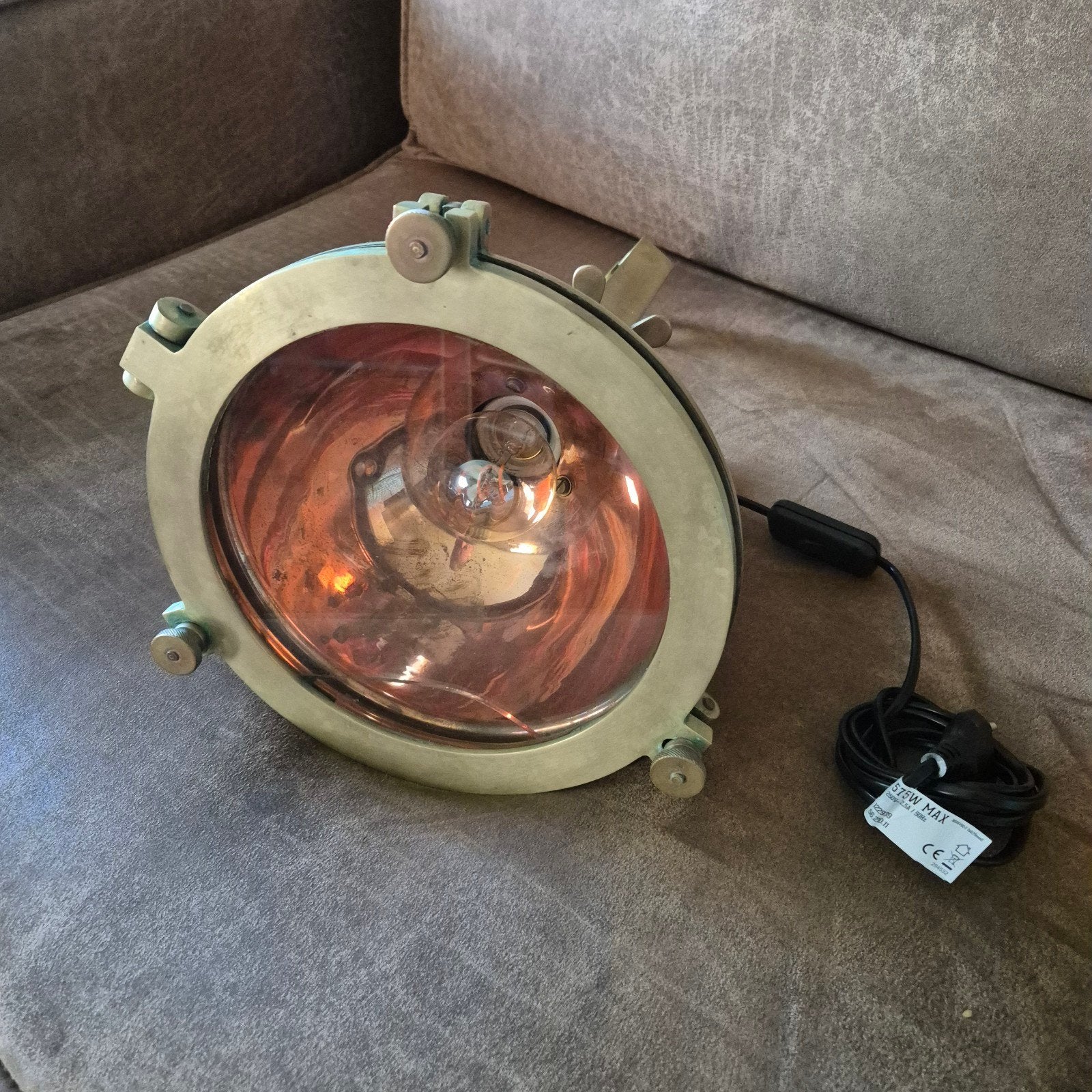 Vintage Koperen scheepslamp  - Maritieme Stijl, Ophalen