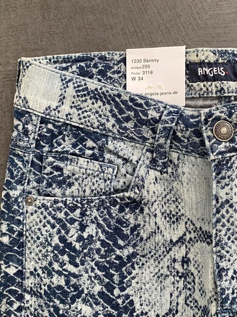 F393 Nieuw: Angels maat 34=XS jeans broek blauw L30, Blauw, Nieuw, Ophalen of Verzenden, W27 (confectie 34) of kleiner