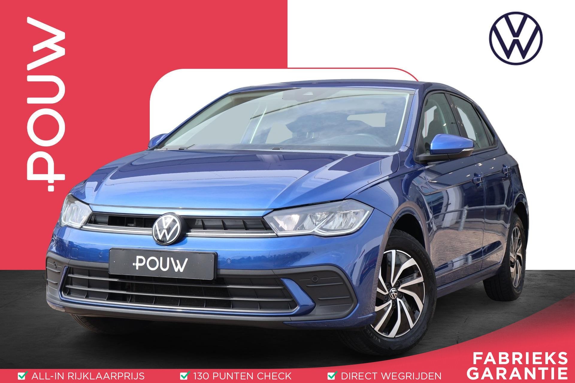 Volkswagen Polo 1.0 TSI 95pk Life | Apple Carplay | Adaptive, Voorwielaandrijving, 12 maanden, Stof, Gebruikt