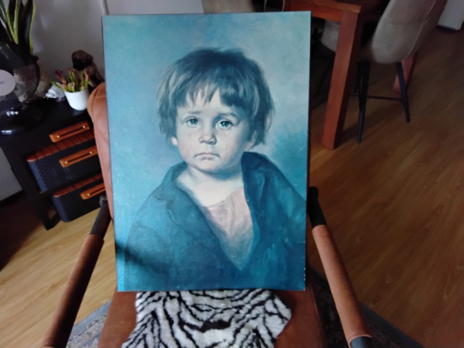 Schilderij huilende jongen, Ophalen of Verzenden