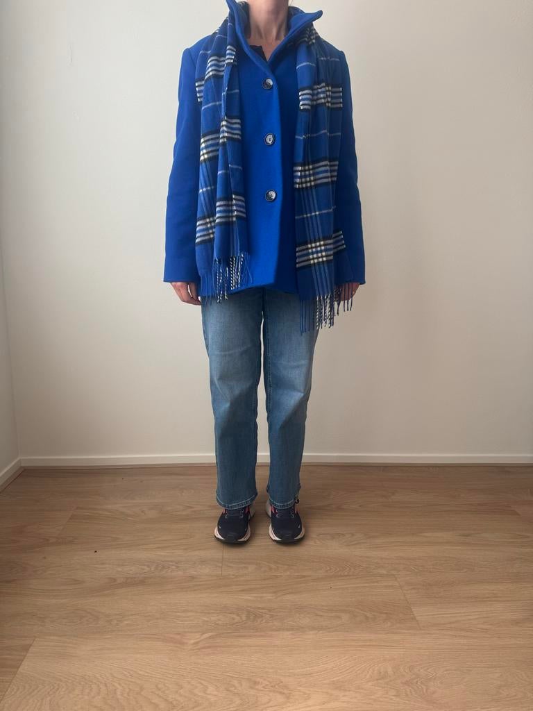 Milo jas kobalt blauw met sjaal maat 44, Kleding | Dames, Ophalen of Verzenden, Zo goed als nieuw, Maat 42/44 (L), Blauw