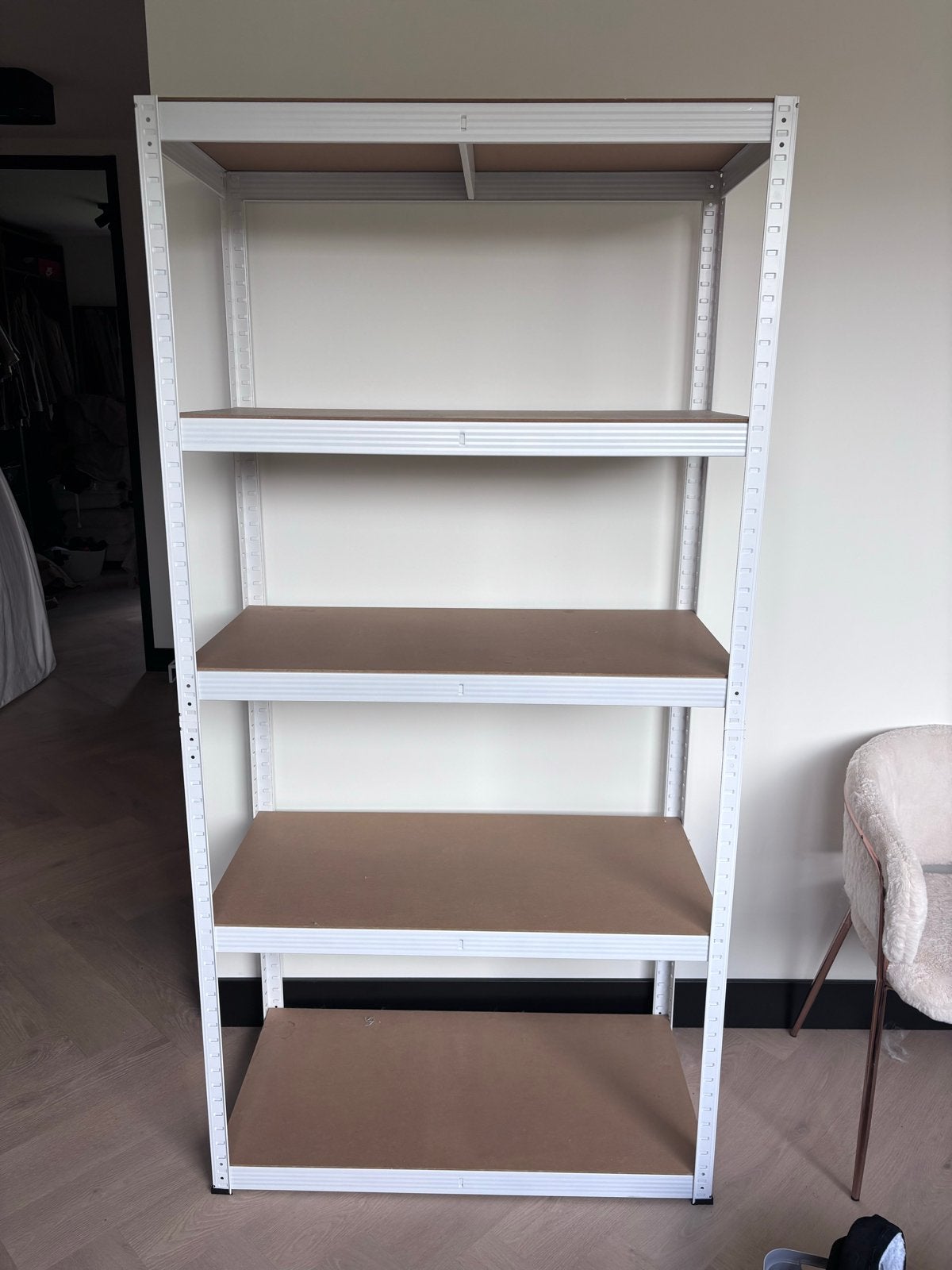 Stevige stellingkast met 5 planken 90 (L) x 45 (B) x 180 (H), Ophalen of Verzenden, Gebruikt