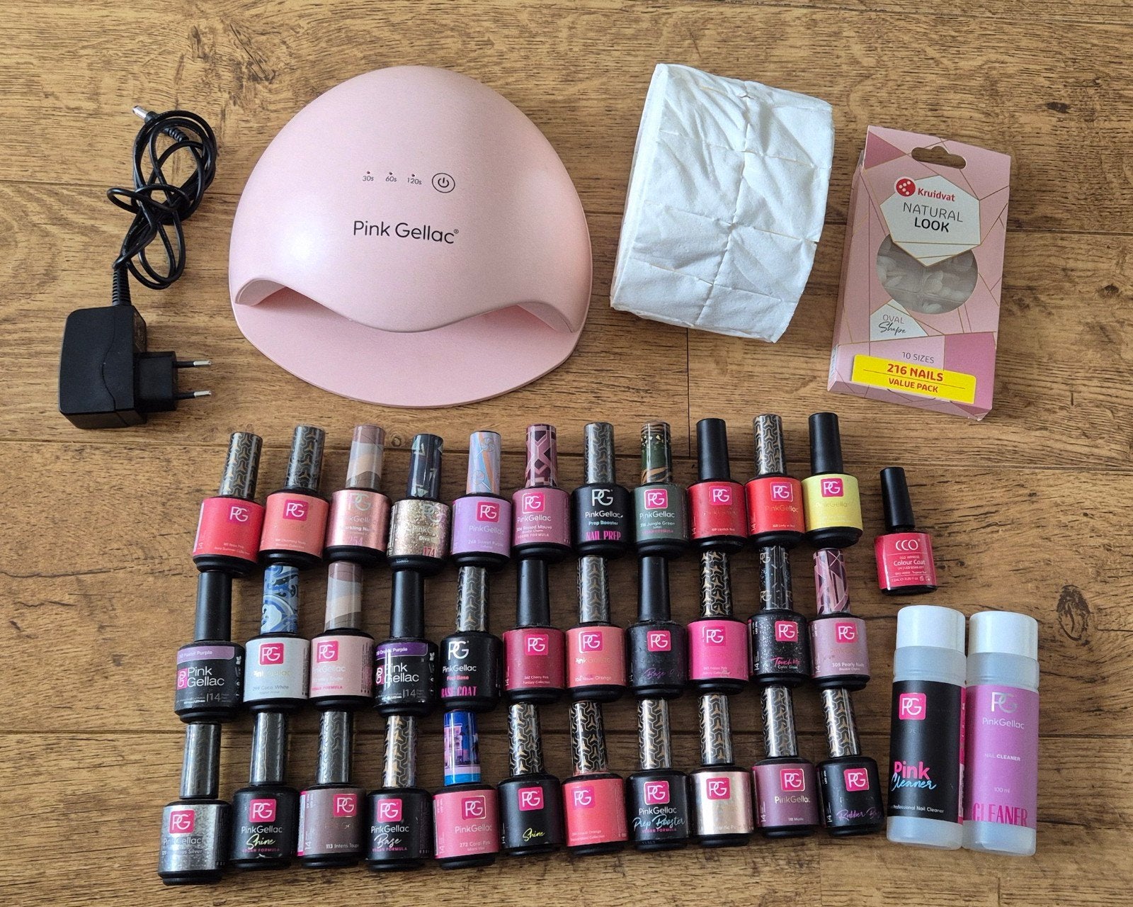 Grote Pink Gellac Set – LED Lamp, 34 Lakjes & Accessoires!, Ophalen of Verzenden, Gebruikt, Gehele gezicht, Verzorging
