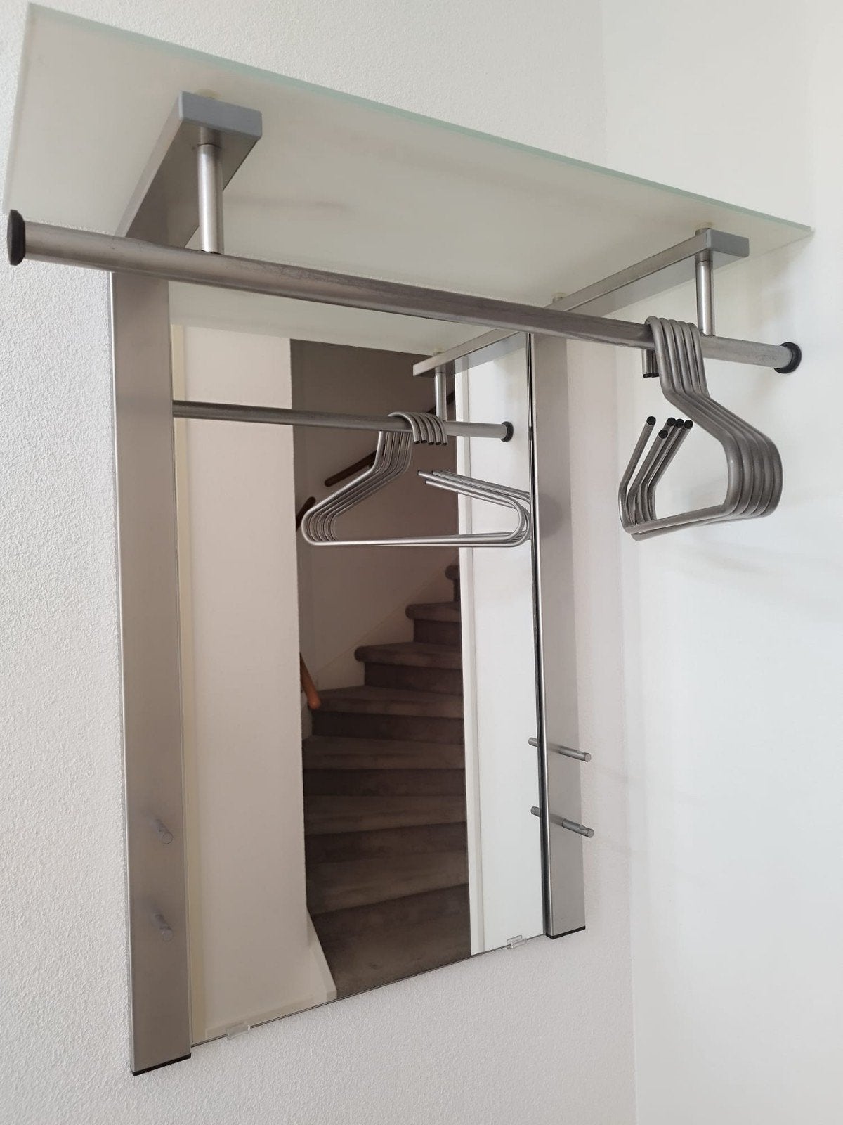 Mooie kapstok met spiegel ingewerkt. 80 cm breed., Huis en Inrichting, Gebruikt, Minder dan 100 cm, Metaal, Ophalen