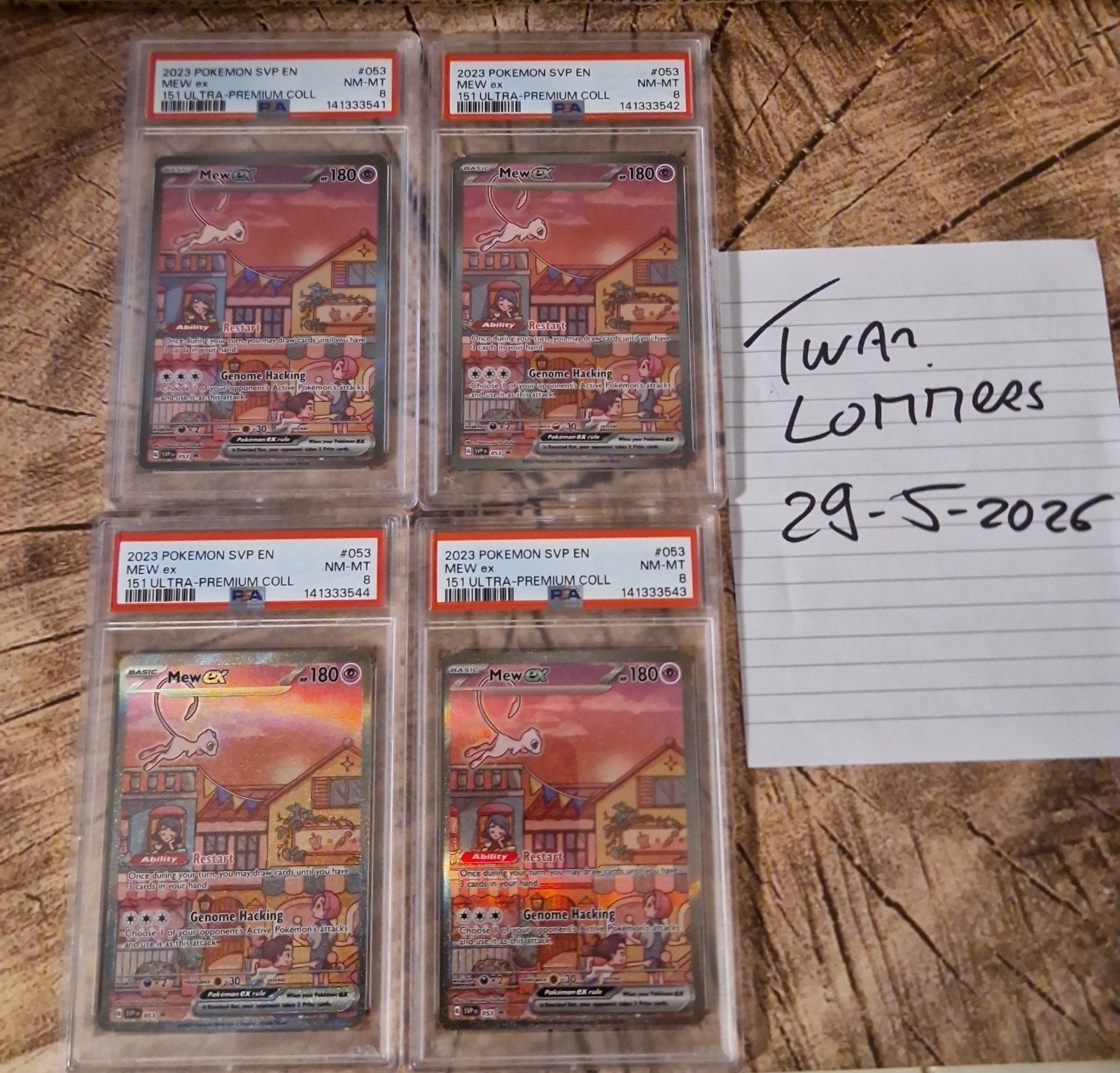 Pokemon 151 UPC Promo Mew EX 053 PSA 8, Ophalen of Verzenden, Zo goed als nieuw, Losse kaart, Foil