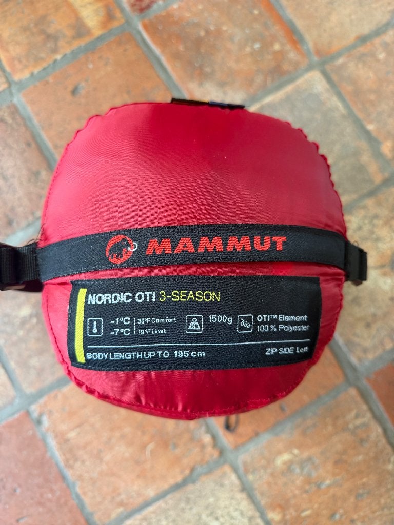 Mammut Nordic OTI 3-Season 195 Slaapzak Synthetisch, Ophalen of Verzenden, Zo goed als nieuw