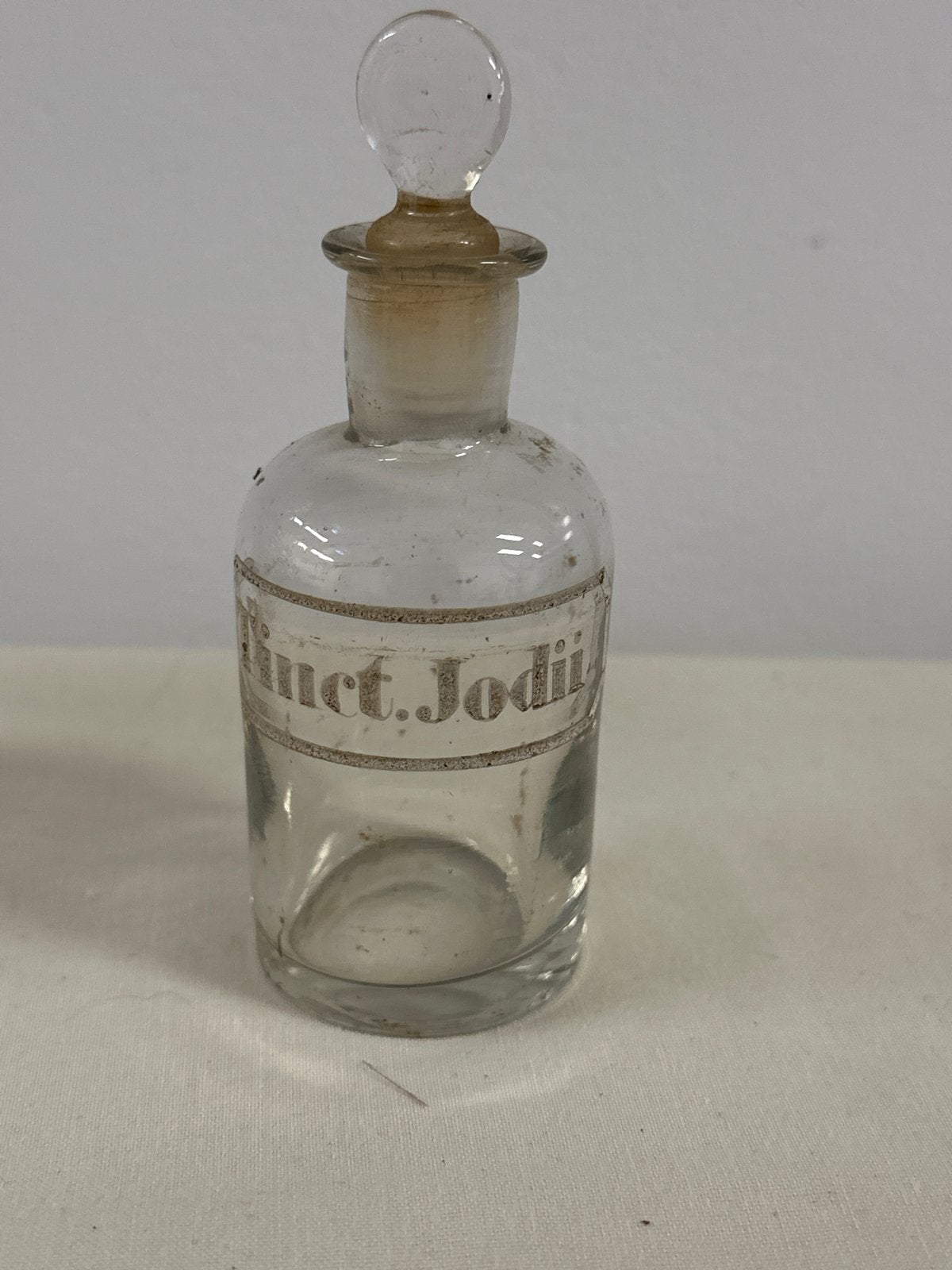 Antieke Apothekersfles - Tinct. Iodii - Glas met Stop, Ophalen of Verzenden