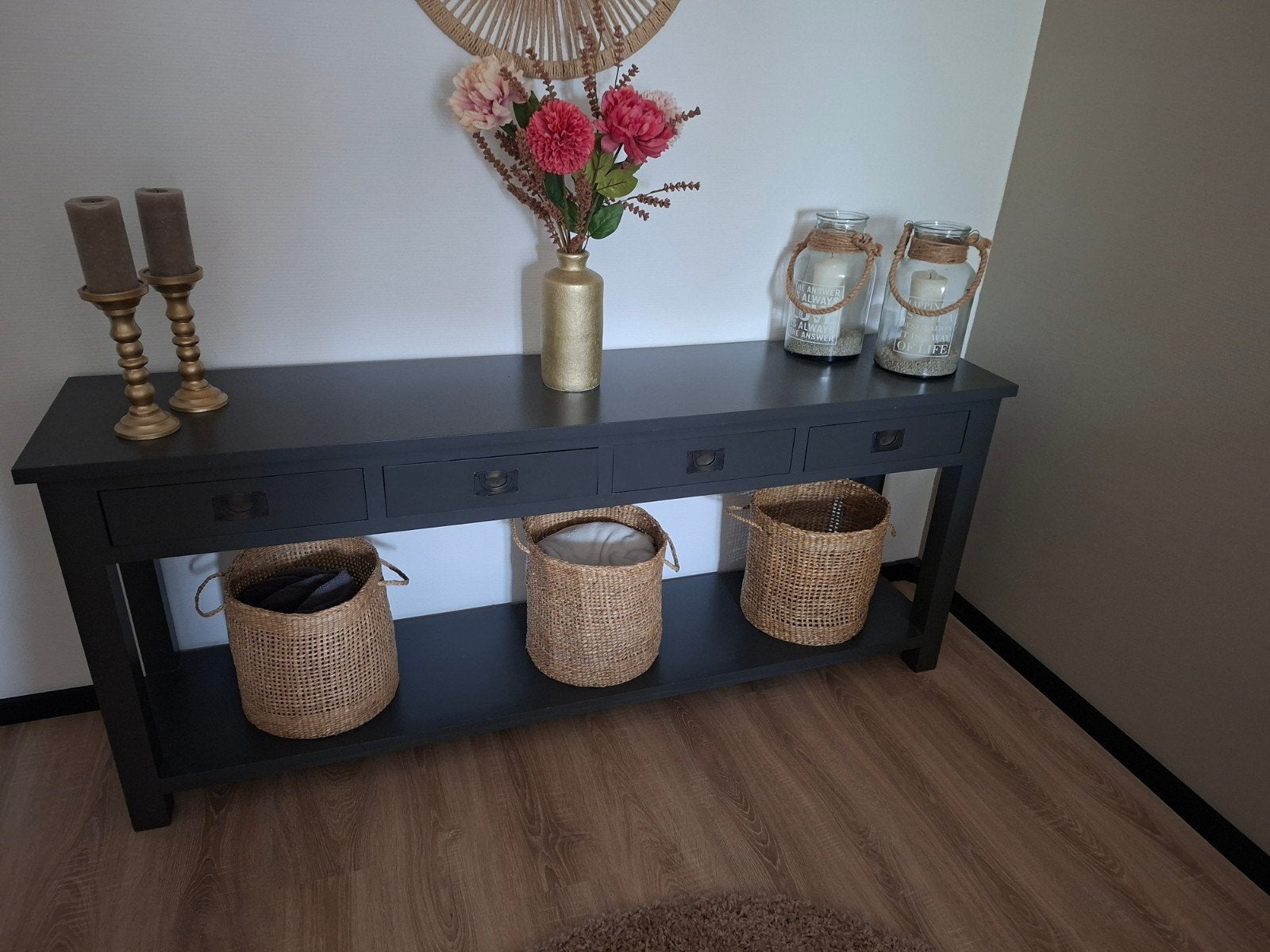 Antraciet sidetable 180x40x75cm, Ophalen, Zo goed als nieuw, 150 tot 200 cm, 25 tot 50 cm