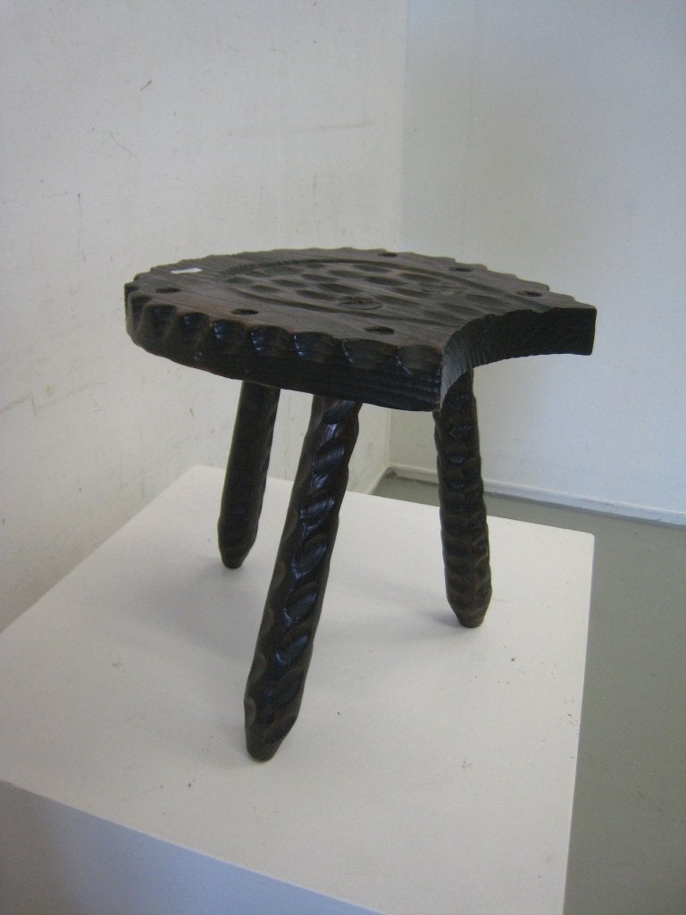 Vintage primitief brutalist krukje, Niet ingevuld, Gebruikt, Niet ingevuld, Niet ingevuld