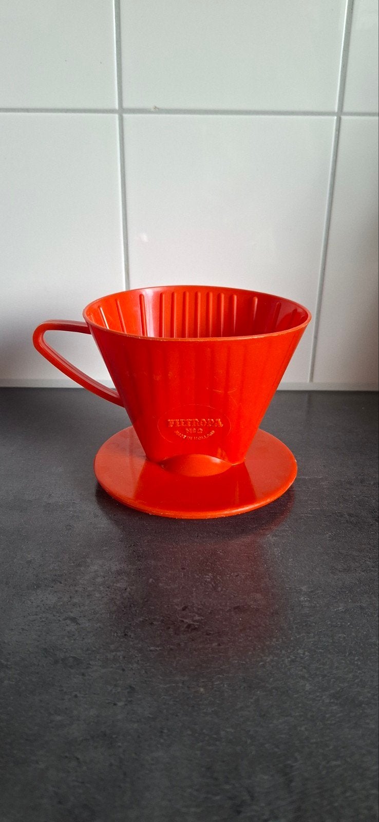 Oranje vintage koffiefilter, Ophalen of Verzenden, Huis en Inrichting