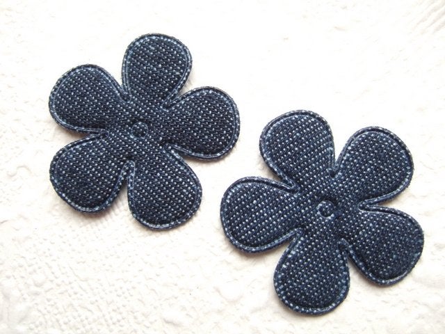 OPRUIMING ~ Denim bloem ~ 3,5 & 6,5 cm ~ Blauw, Hobby en Vrije tijd, -, -, Overige typen, Nieuw