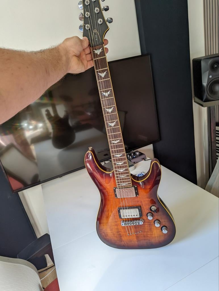 Schecter C-1 Plus Bare Knuckle pickups, Ophalen, Zo goed als nieuw, Solid body, Overige merken
