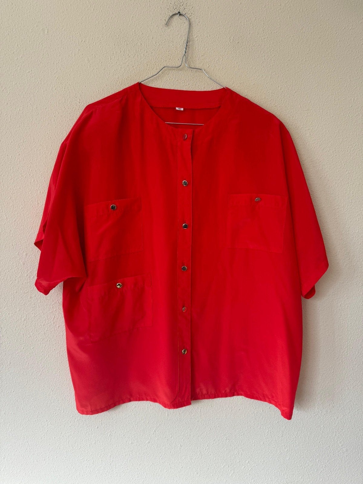 Rode vintage blouse - maat XL, Ophalen, Maat 42/44 (L), Rood, Onbekend