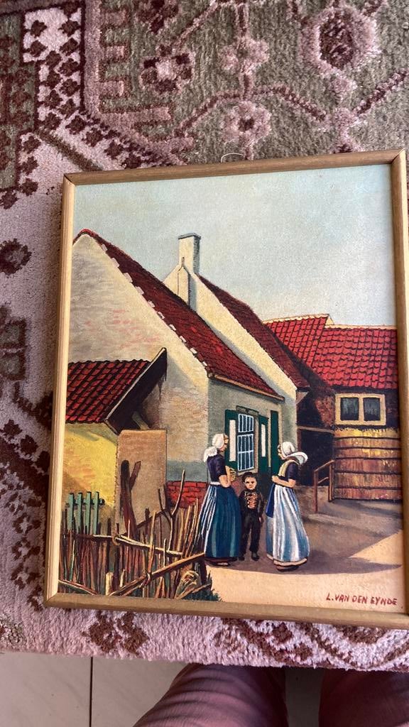 Op paneel  geschilderd  polderhuis West Kapelle, Antiek en Kunst, Ophalen of Verzenden