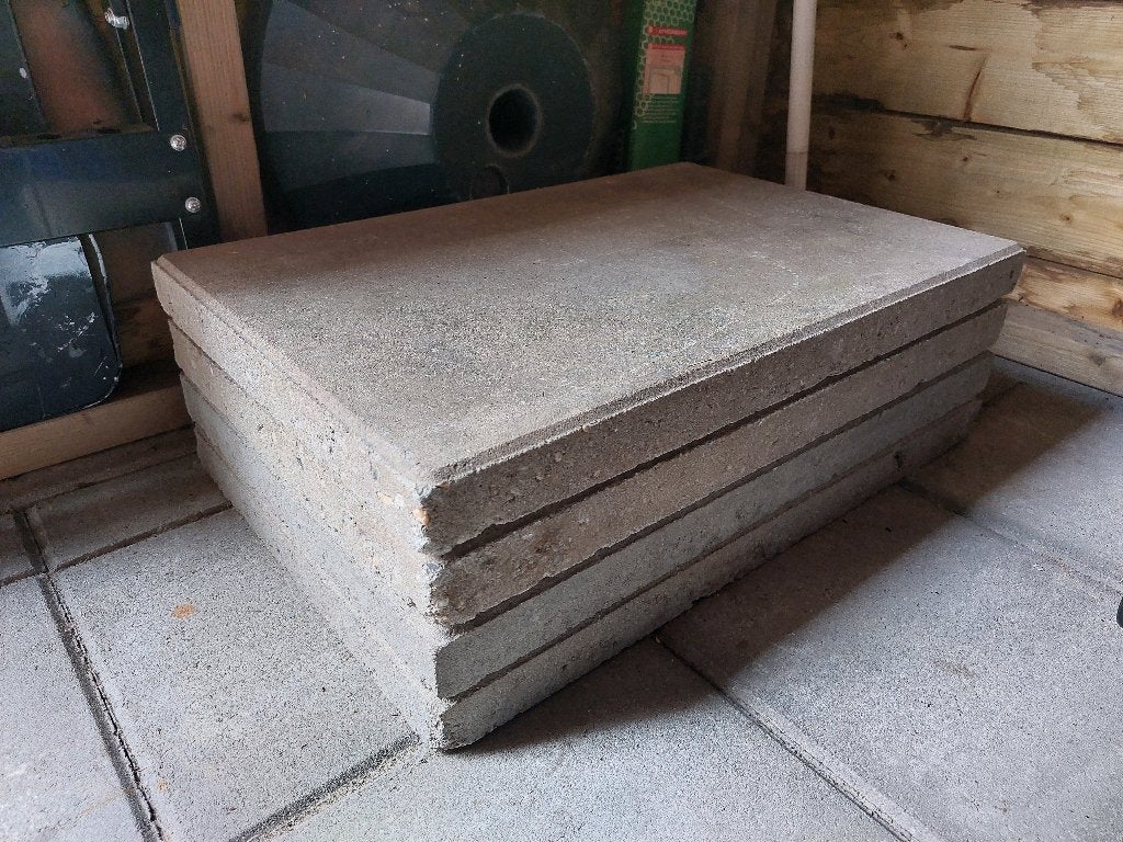 4 x tegels 60x40, Ophalen, Gebruikt, Beton, Terrastegels