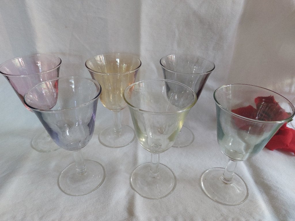 Set van 6 oude Franse glaasjes 11,5 cm hoog, Ophalen of Verzenden