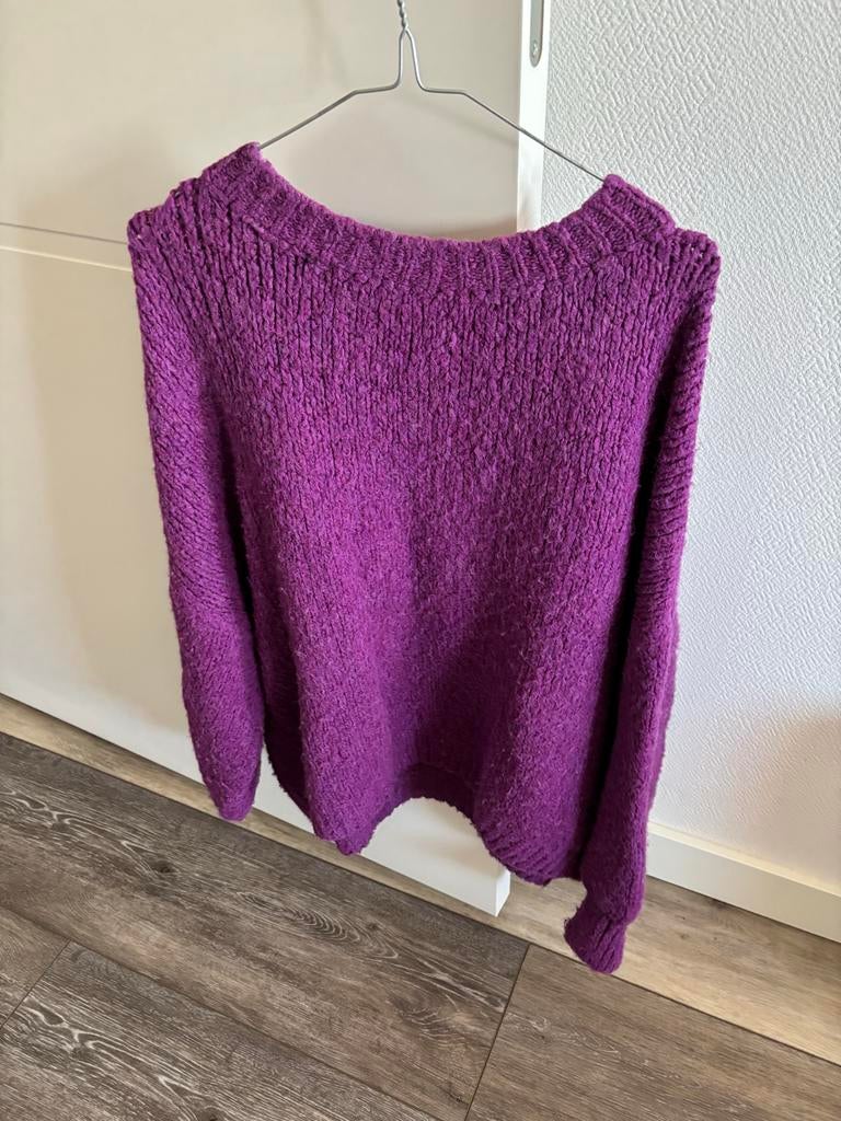 Comfortabele paarse trui - Maat L, Ophalen, Zo goed als nieuw, Maat 42/44 (L), Paars