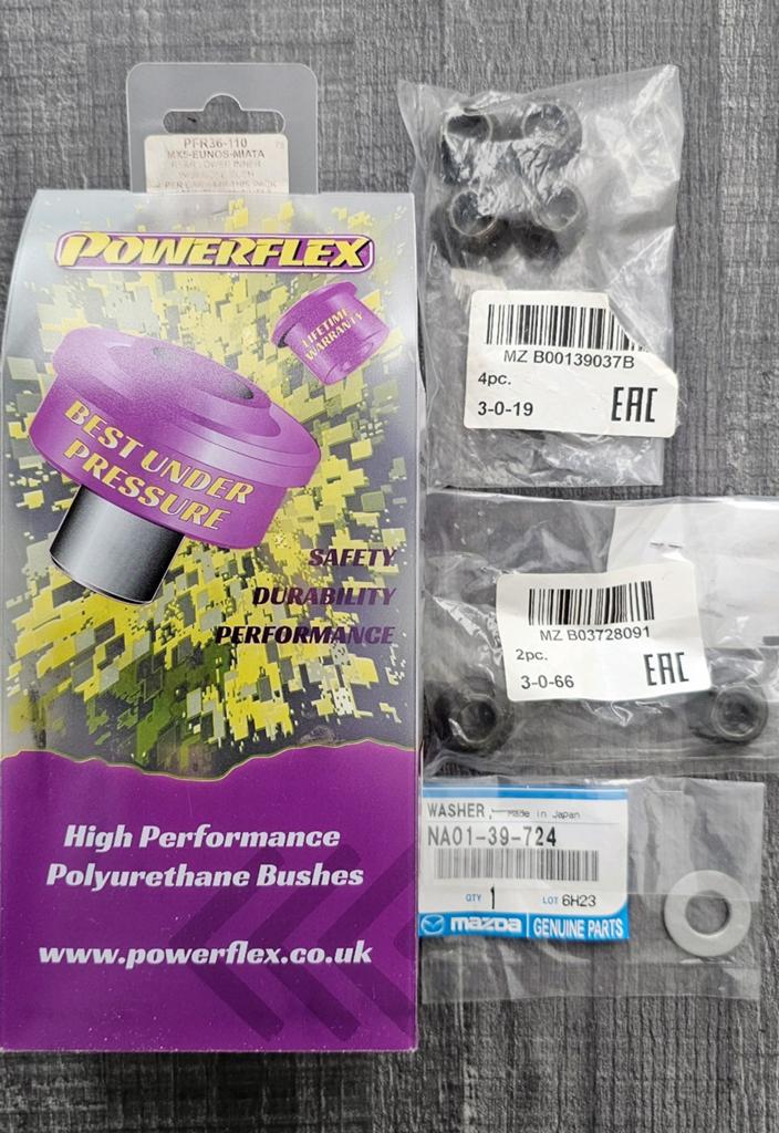 Powerflex draagarmrubbers MX-5 achter/onder, Auto-onderdelen, Ophanging en Onderstel, Ophalen of Verzenden, Nieuw, Mazda