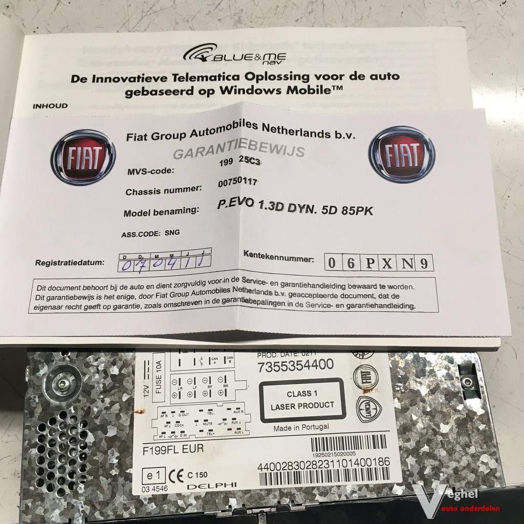 Fiat Punto EVO 5Drs 2011 2500104 Radio Systeem, Auto diversen, Ophalen of Verzenden, -, -, -