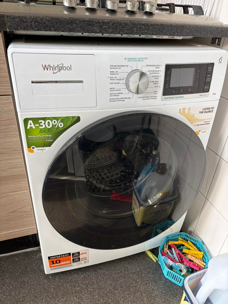 Wasmachine whirpool MOET WEG, Witgoed en Apparatuur, Ophalen, Zo goed als nieuw, 85 tot 90 cm