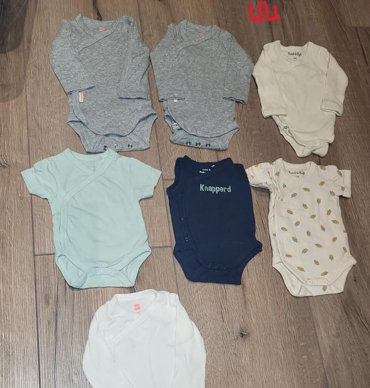 7 Meegroei overslag rompers Hema & Prenatal, Zeeman maat 44, Nacht- of Onderkleding, Jongetje of Meisje, Ophalen of Verzenden